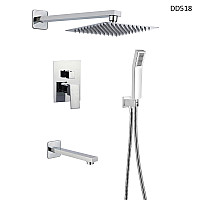 Πολυτελής εντοιχισμένη ντουζιέρα με επιτοίχια μπαταρία, σε χρώμα χρωμίου – DD518 - Sellzone.bg Πολυτελής εντοιχισμένη ντουζιέρα με επιτοίχια μπαταρία, σε χρώμα χρωμίου – DD518